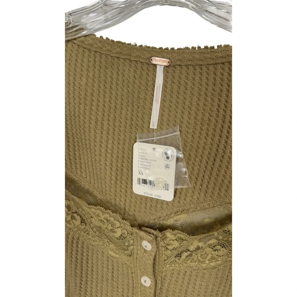 NWT Free People Let's Party Cardi, Gothic Olive, Fitted Cardigan, Lace, Size XS